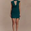 Giulia Chiffon Draped Mini Dress – Dark Emerald Giulia Chiffon Draped Mini Dress – Dark Emerald