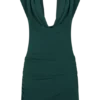 Giulia Chiffon Draped Mini Dress – Dark Emerald Giulia Chiffon Draped Mini Dress – Dark Emerald
