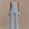 Glinda Crochet Pants – Light Blue