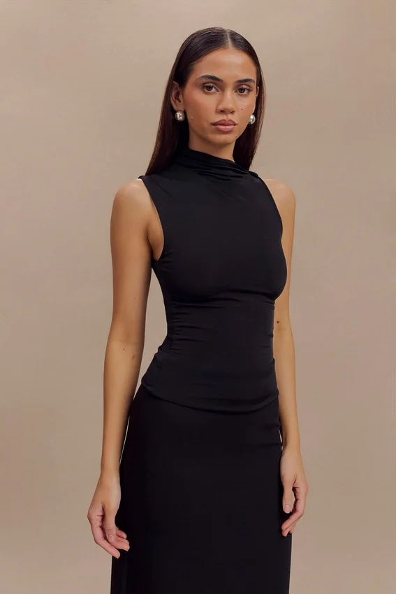 Hadleigh Sleeveless Slinky Top – Black Hadleigh Sleeveless Slinky Top – Black