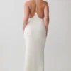 Hana Slinky Plunge Maxi Dress – Ivory