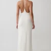 Hana Slinky Plunge Maxi Dress – Ivory