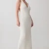 Hana Slinky Plunge Maxi Dress – Ivory