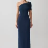 Hanh One Shoulder Mesh Maxi Dress – Ink Blue Hanh One Shoulder Mesh Maxi Dress – Ink Blue