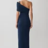 Hanh One Shoulder Mesh Maxi Dress – Ink Blue Hanh One Shoulder Mesh Maxi Dress – Ink Blue