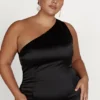 Harper One Shoulder Gown – Black
