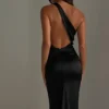 Harper One Shoulder Gown – Black