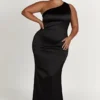 Harper One Shoulder Gown – Black