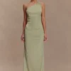 Harper One Shoulder Gown – Sage