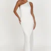 Harper One Shoulder Gown – White