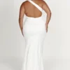 Harper One Shoulder Gown – White