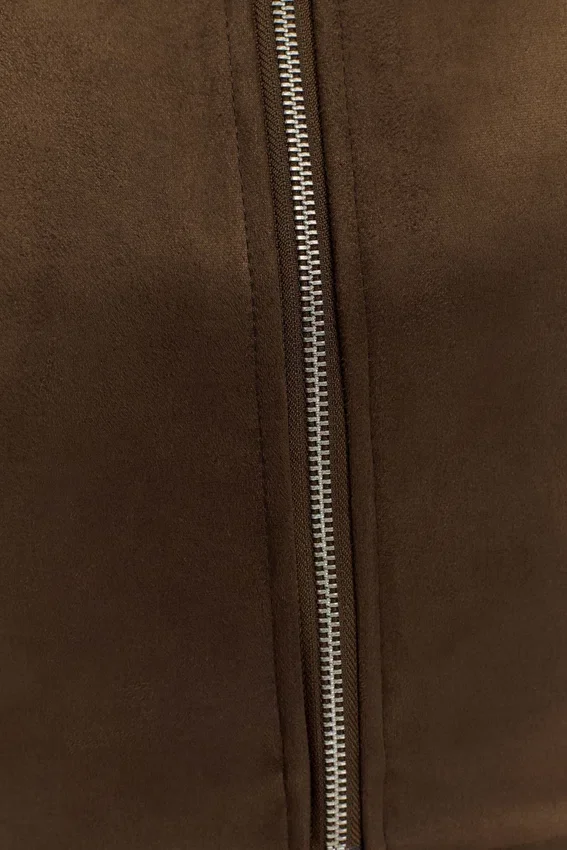 Hayes Faux Suede Collared Jacket – Chocolate Hayes Faux Suede Collared Jacket – Chocolate