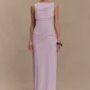 Henley Slinky Drape Maxi Dress – Baby Pink Henley Slinky Drape Maxi Dress – Baby Pink