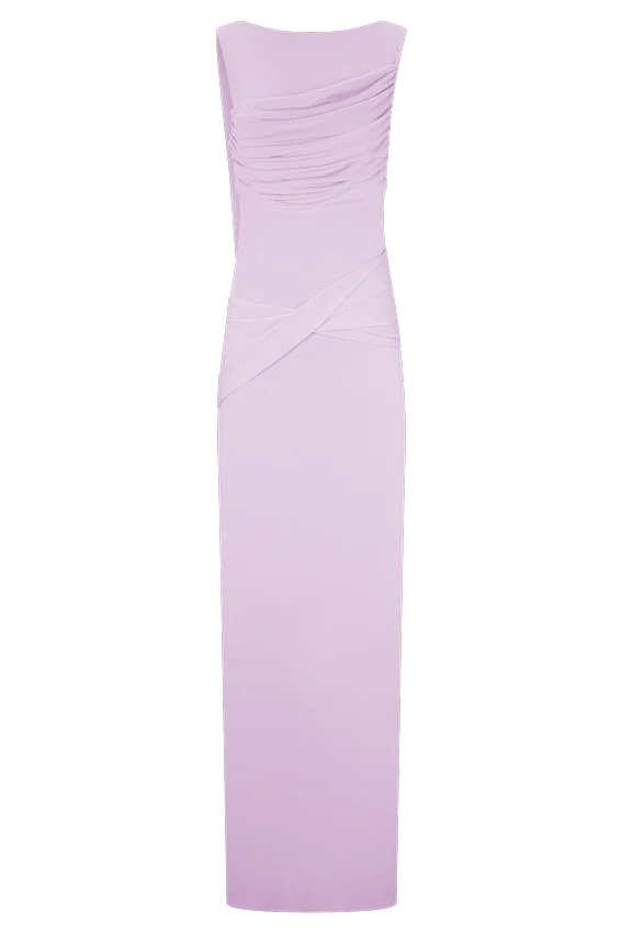 Henley Slinky Drape Maxi Dress – Baby Pink Henley Slinky Drape Maxi Dress – Baby Pink