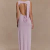 Henley Slinky Drape Maxi Dress – Baby Pink Henley Slinky Drape Maxi Dress – Baby Pink