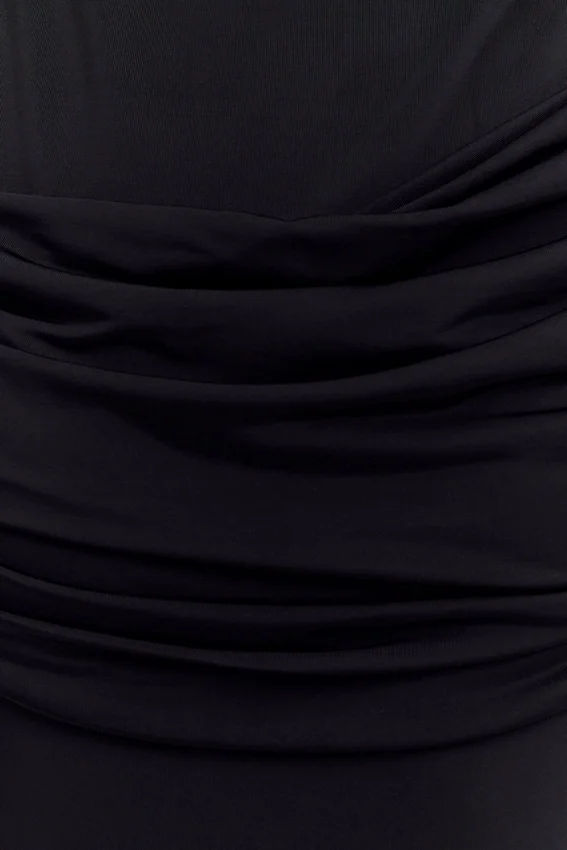 Henley Slinky Drape Maxi Dress – Black Henley Slinky Drape Maxi Dress – Black