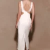 Henny Diamante Trim Cut Out Midi Dress – White Henny Diamante Trim Cut Out Midi Dress – White