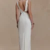 Henny Diamante Trim Cut Out Midi Dress – White Henny Diamante Trim Cut Out Midi Dress – White