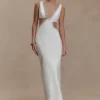 Henny Diamante Trim Cut Out Midi Dress – White Henny Diamante Trim Cut Out Midi Dress – White