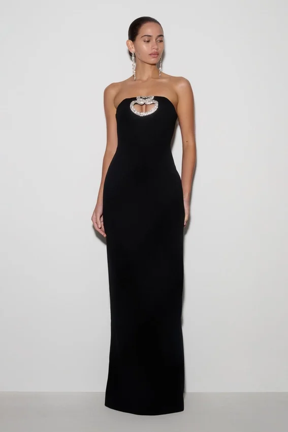 Hilda Embellished Strapless Maxi Dress – Black Hilda Embellished Strapless Maxi Dress – Black
