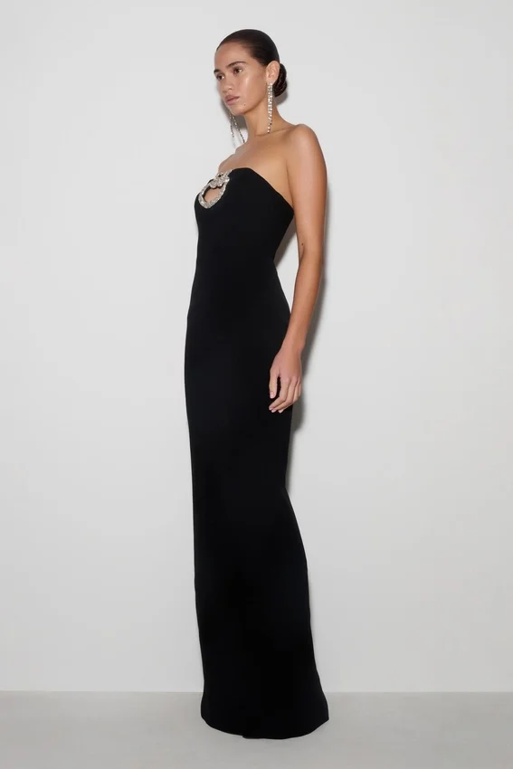 Hilda Embellished Strapless Maxi Dress – Black Hilda Embellished Strapless Maxi Dress – Black