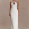 Hilda Embellished Strapless Maxi Dress – White Hilda Embellished Strapless Maxi Dress – White