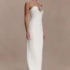 Hilda Embellished Strapless Maxi Dress – White Hilda Embellished Strapless Maxi Dress – White