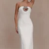 Hilda Embellished Strapless Maxi Dress – White Hilda Embellished Strapless Maxi Dress – White