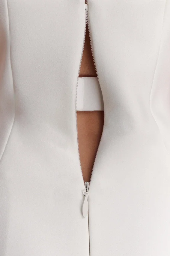 Hilda Embellished Strapless Maxi Dress – White Hilda Embellished Strapless Maxi Dress – White