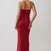Hoai Gathered Slinky Halter Maxi Dress – Deep Red Hoai Gathered Slinky Halter Maxi Dress – Deep Red