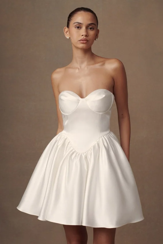 Hollie Structured Corset Mini Dress – White Hollie Structured Corset Mini Dress – White