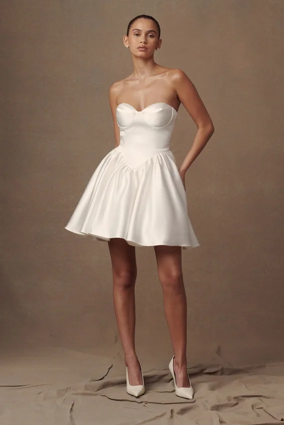Hollie Structured Corset Mini Dress – White Hollie Structured Corset Mini Dress – White