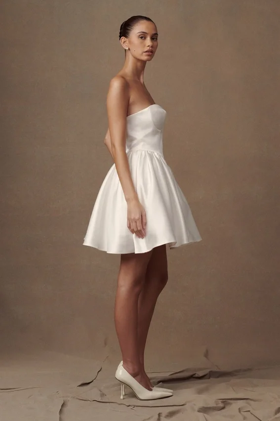 Hollie Structured Corset Mini Dress – White Hollie Structured Corset Mini Dress – White