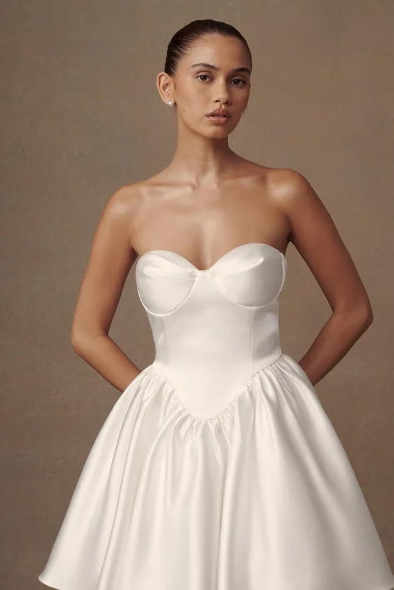 Hollie Structured Corset Mini Dress – White Hollie Structured Corset Mini Dress – White