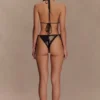 Huntleigh Crochet Bikini Bottom – Black & Gold Sunshine Print