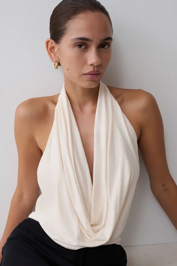Huyen Cowl Front Modal Top – Ivory Huyen Cowl Front Modal Top – Ivory