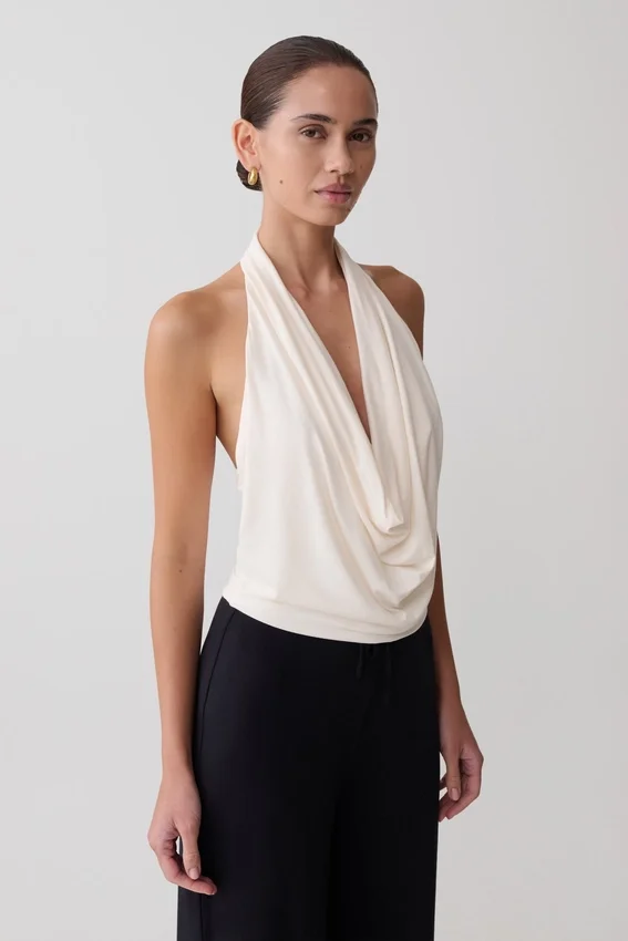Huyen Cowl Front Modal Top – Ivory Huyen Cowl Front Modal Top – Ivory