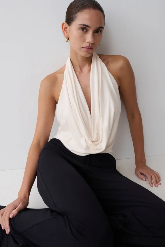 Huyen Cowl Front Modal Top – Ivory Huyen Cowl Front Modal Top – Ivory