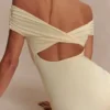 Imogen Off Shoulder Slinky Maxi Dress – Lemon Imogen Off Shoulder Slinky Maxi Dress – Lemon