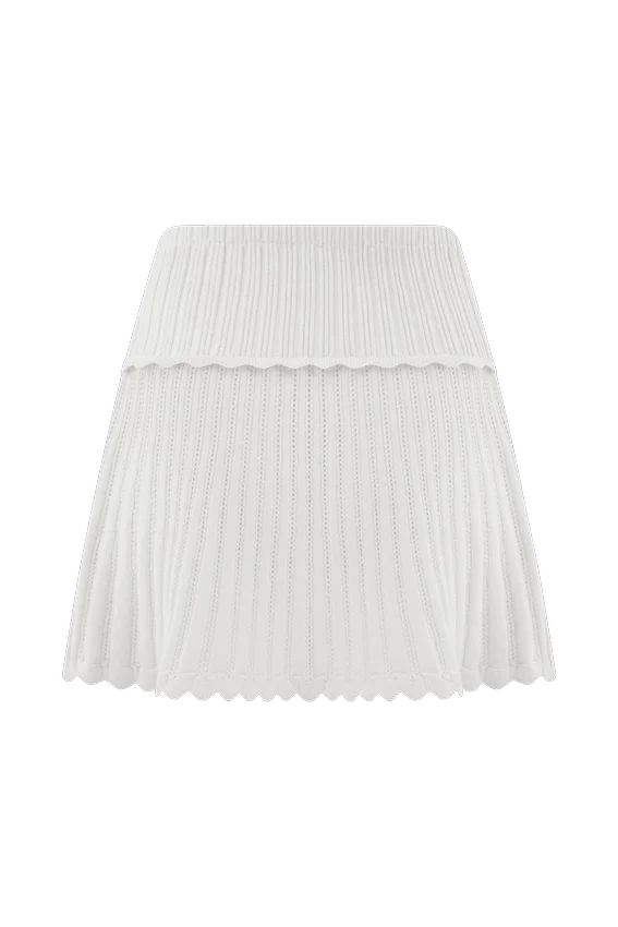 Indy Pointelle Knit Mini Skirt – Ivory Indy Pointelle Knit Mini Skirt – Ivory