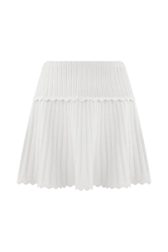 Indy Pointelle Knit Mini Skirt – Ivory Indy Pointelle Knit Mini Skirt – Ivory