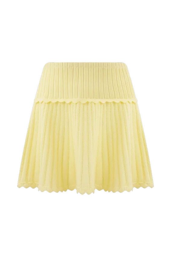 Indy Pointelle Knit Mini Skirt – Lemon Indy Pointelle Knit Mini Skirt – Lemon