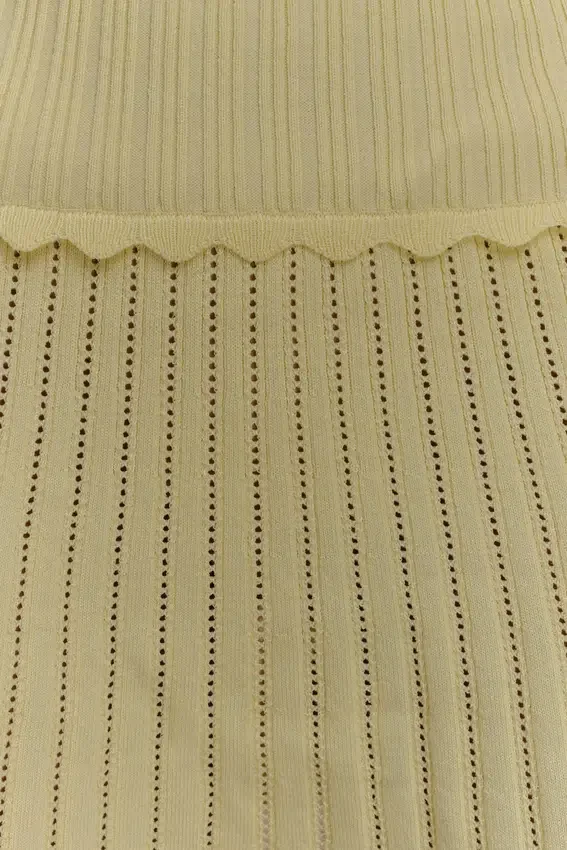 Indy Pointelle Knit Mini Skirt – Lemon Indy Pointelle Knit Mini Skirt – Lemon