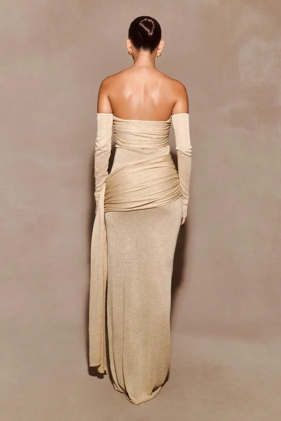 Ingrid Metallic Knit Maxi Dress – Bronze Ingrid Metallic Knit Maxi Dress – Bronze