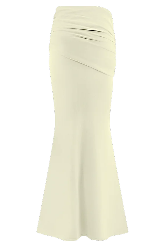 Irene Gathered Knit Maxi Skirt – Ivory Irene Gathered Knit Maxi Skirt – Ivory