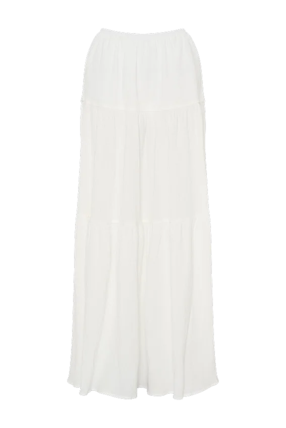 Jacinda Cotton Maxi Skirt – White Jacinda Cotton Maxi Skirt – White