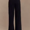 Jacqueline Pleated Wide Leg Pants – Black