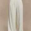 Jacqueline Pleated Wide Leg Pants – Ivory