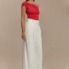 Jacqueline Pleated Wide Leg Pants – Ivory