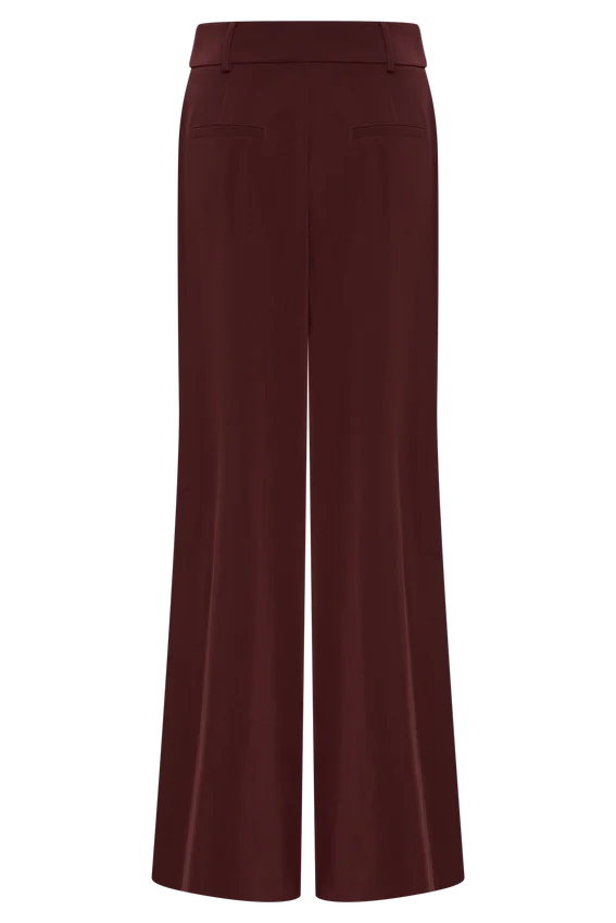 Jacqueline Pleated Wide Leg Pants – Mahogany Jacqueline Pleated Wide Leg Pants – Mahogany